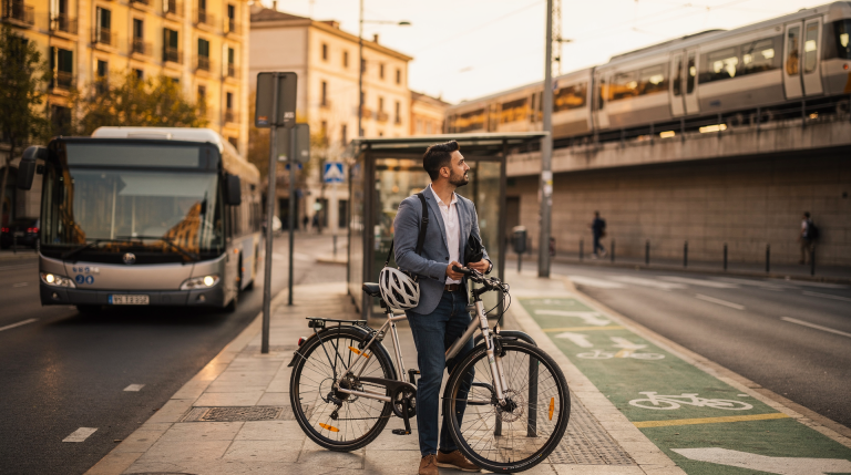 Cómo combinar bicicleta, autobús y tren en los desplazamientos urbanos