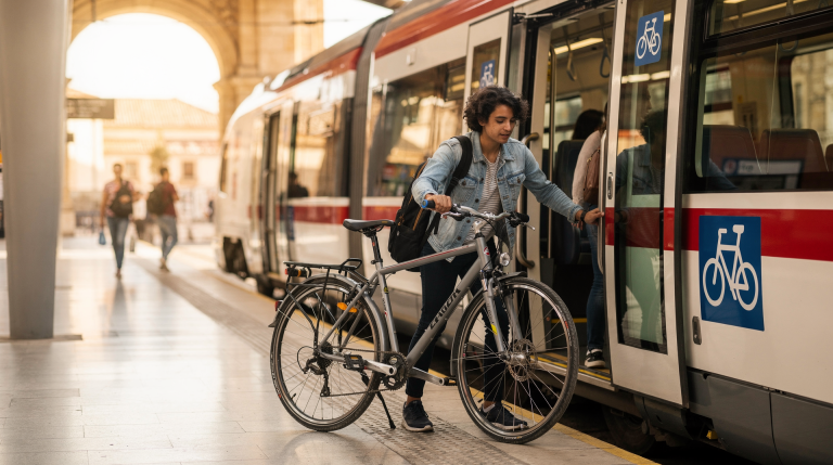 Cómo transportar la bicicleta en el transporte público